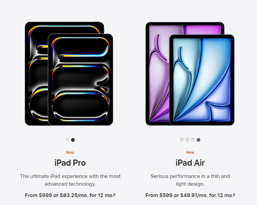 Цены на новые iPad
