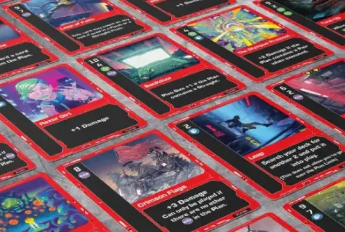 Фото с анонса карточной игры Cyberpunk Legends