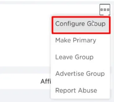 Войдите в Configure Group