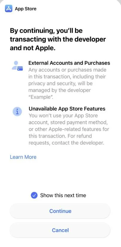Предупреждение от Apple