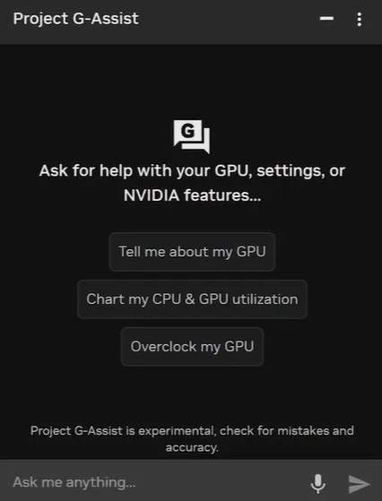 Работа Project G-Assist