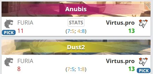 Статистика по картам (HLTV)
