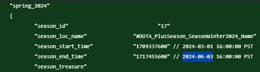 Дата окончания Dota Plus в коде игры
