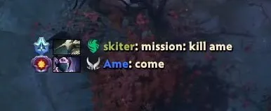 Переписка skiter и Ame на The International 2025
