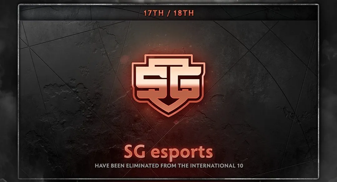 SG e-sports заняла 18 место на The International 10