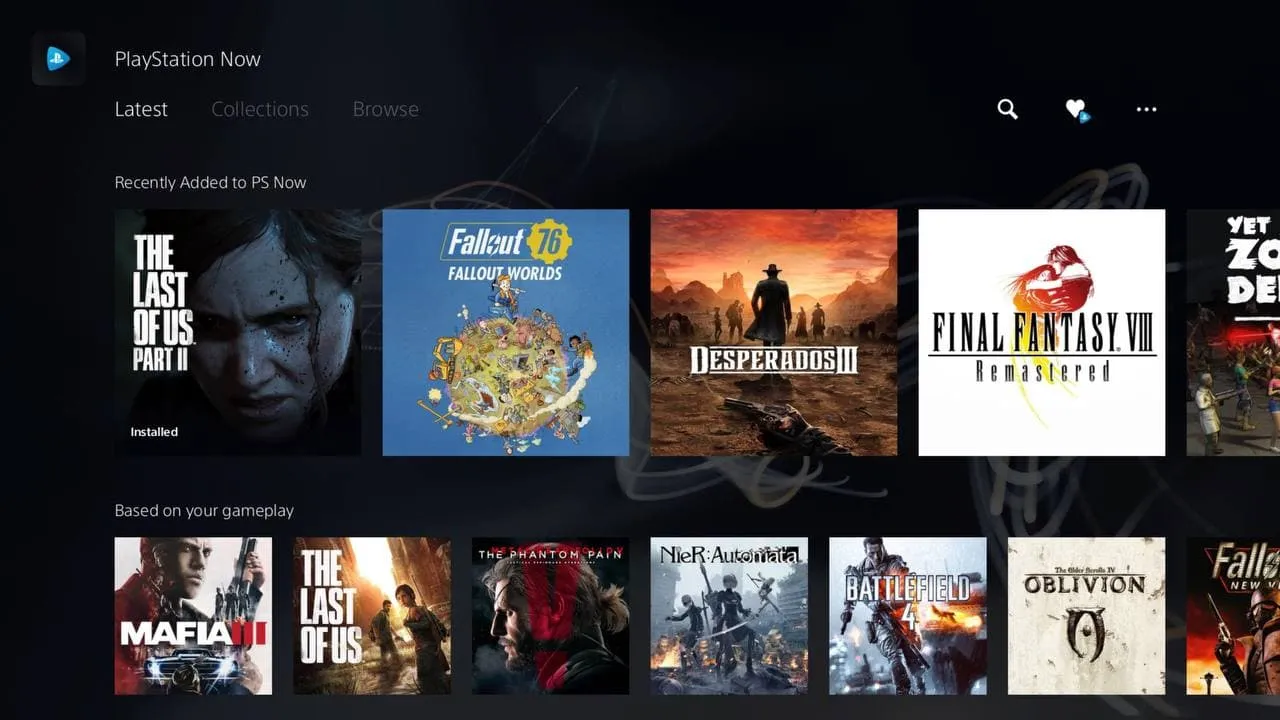 Главная страница сервиса PlayStation Now