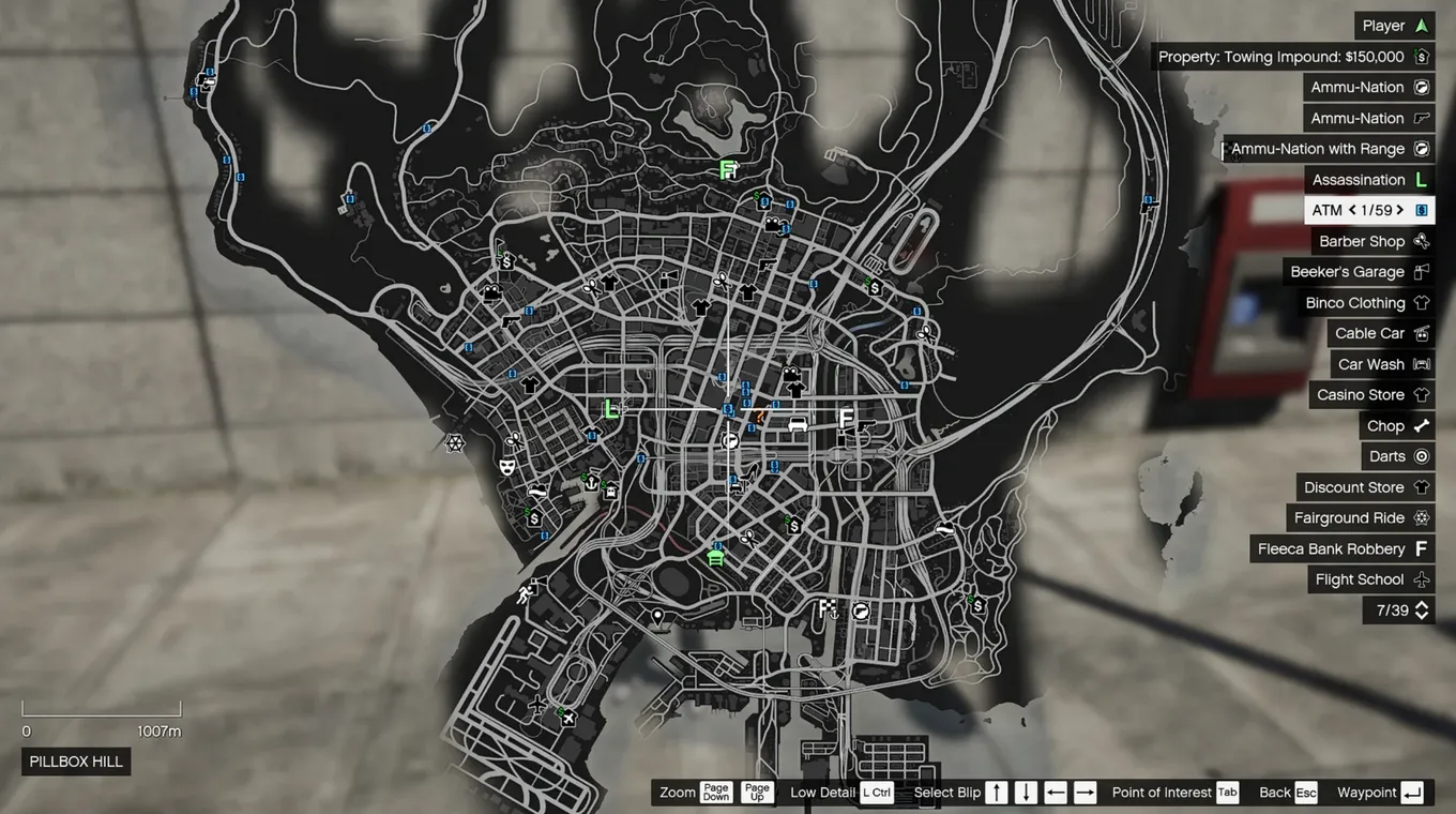 Расположение банкоматов в GTA 5