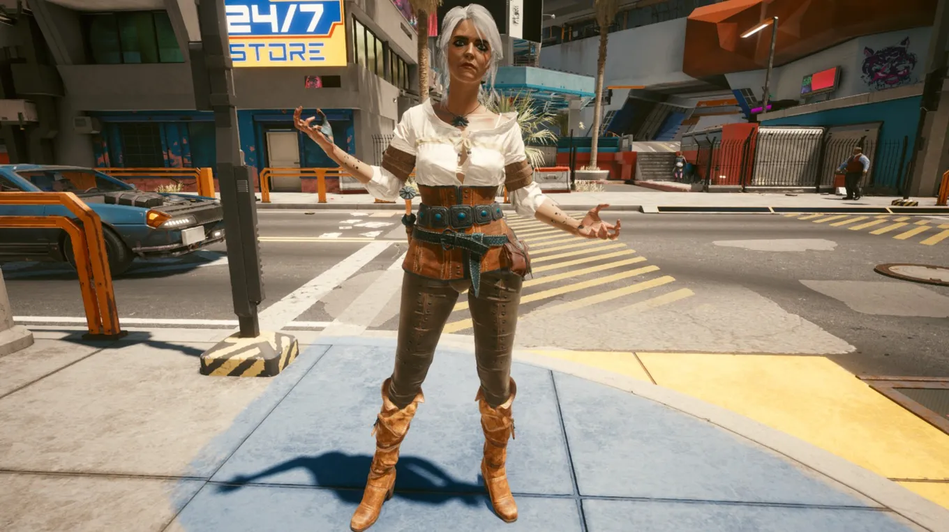 Цири из The Witcher 3 в Cyberpunk 2077