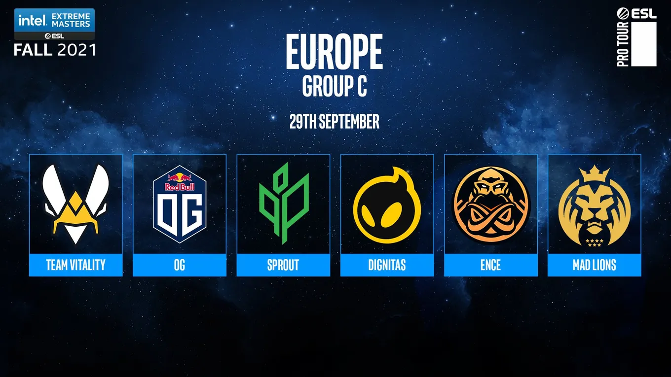 Участники группы C на IEM Fall 2021 для Европы
