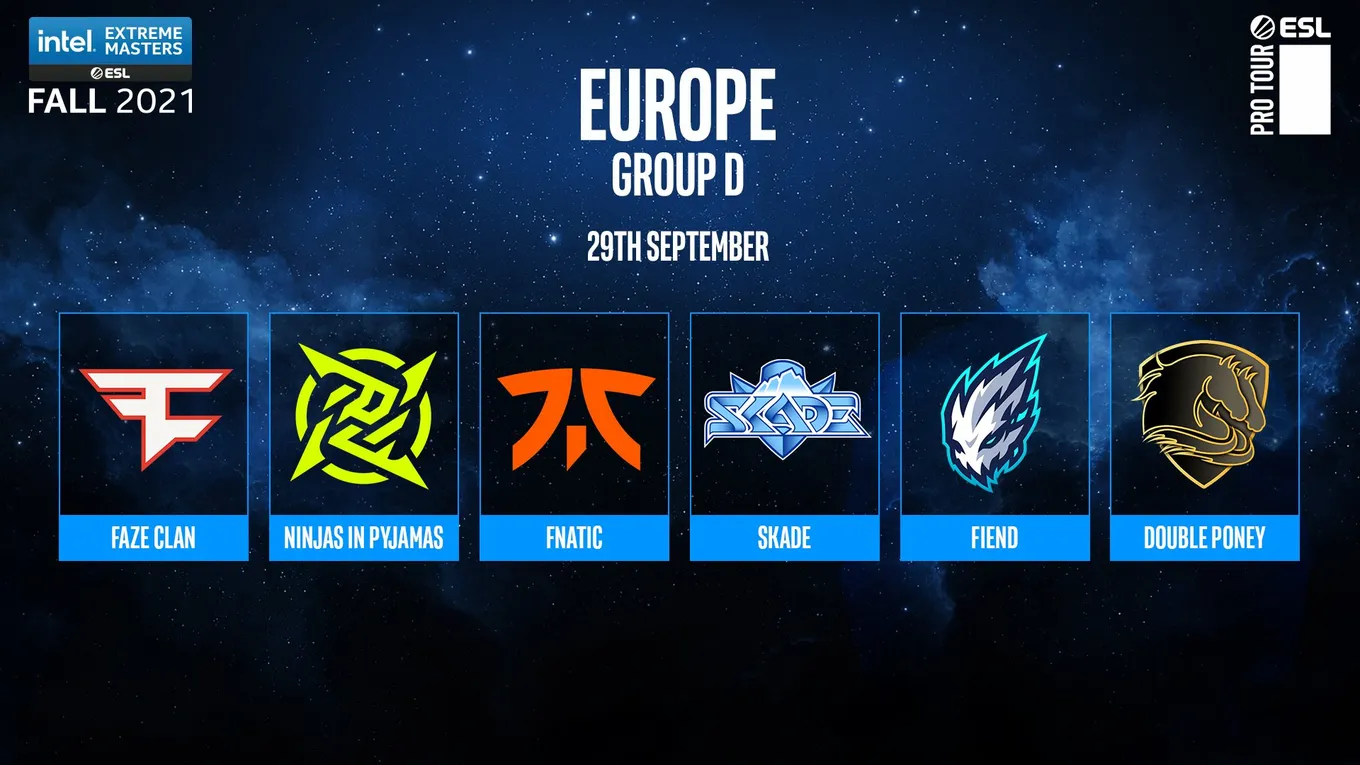 Участники группы D на IEM Fall 2021 для Европы