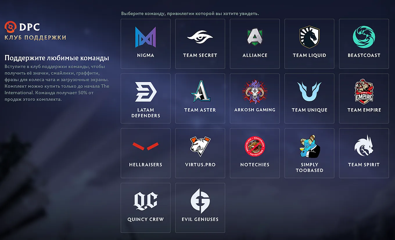 Командные бандлы в Dota 2
