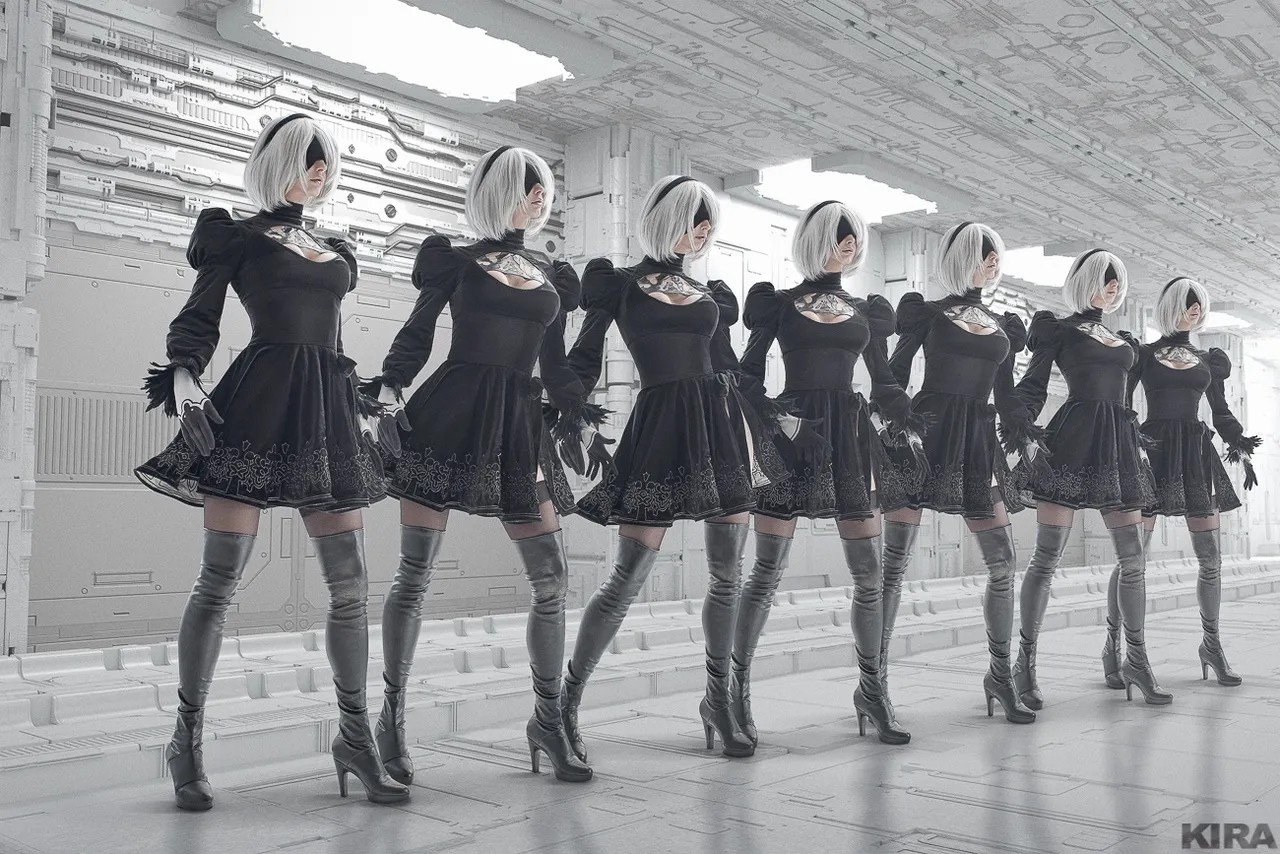 Косплей на андроида 2В из игры NieR: Automata