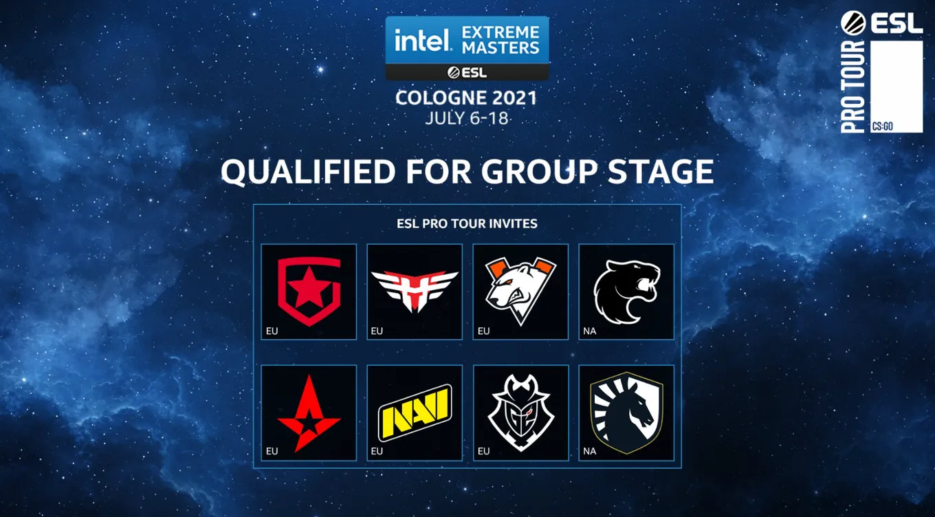 Команды, которые сыграют в групповой стадии IEM Cologne 2021