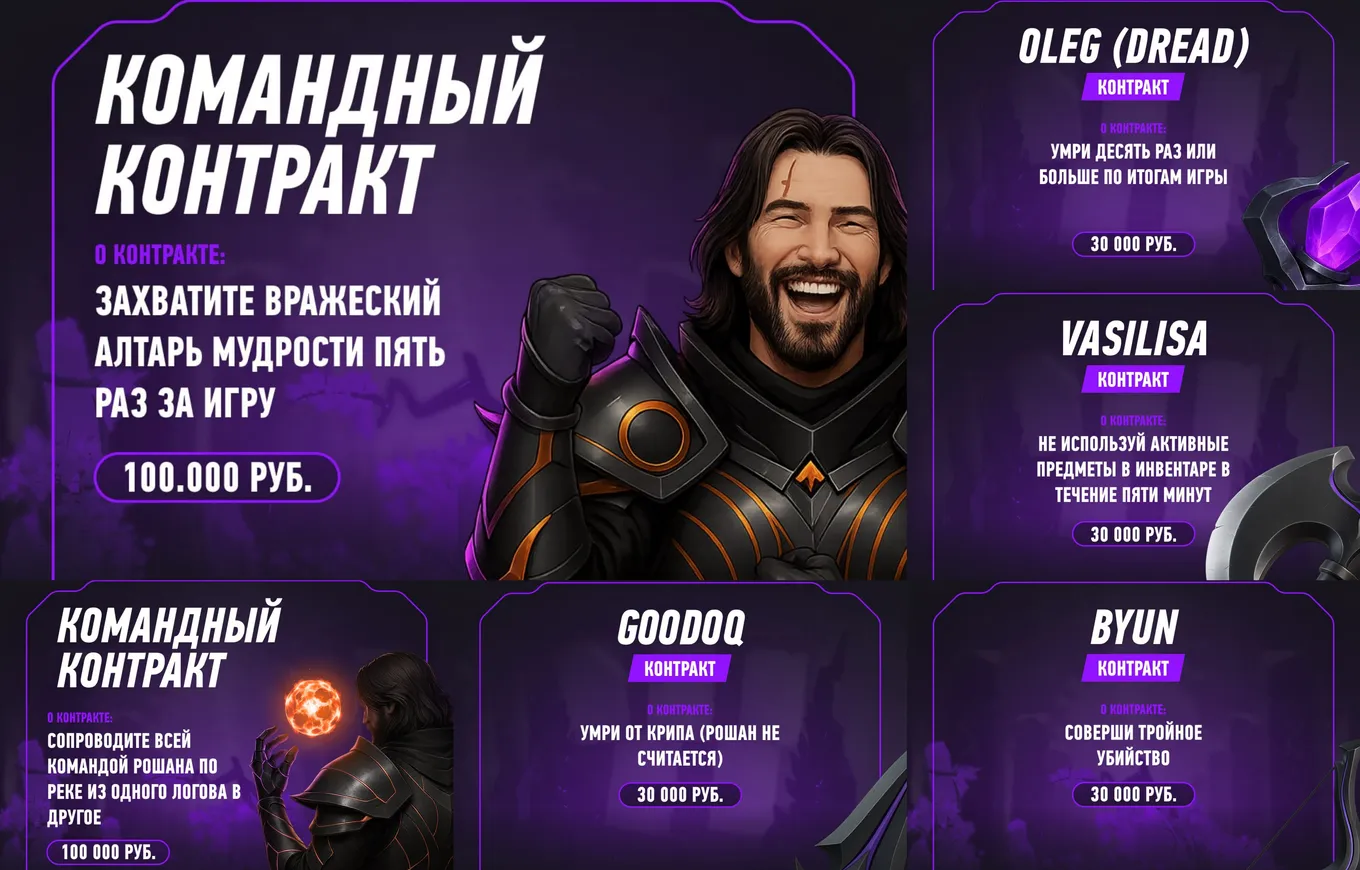 Контракты поединка VASILISA TEAM vs KBU TEAM