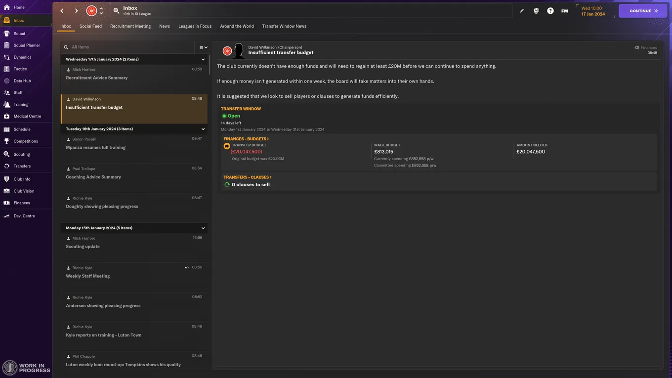 Обновление баланса финансов в Football Manager 2024