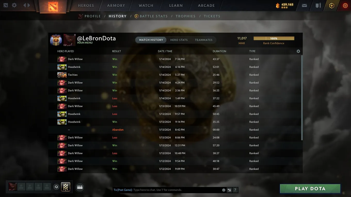 Профиль LeBronDota в Dota 2