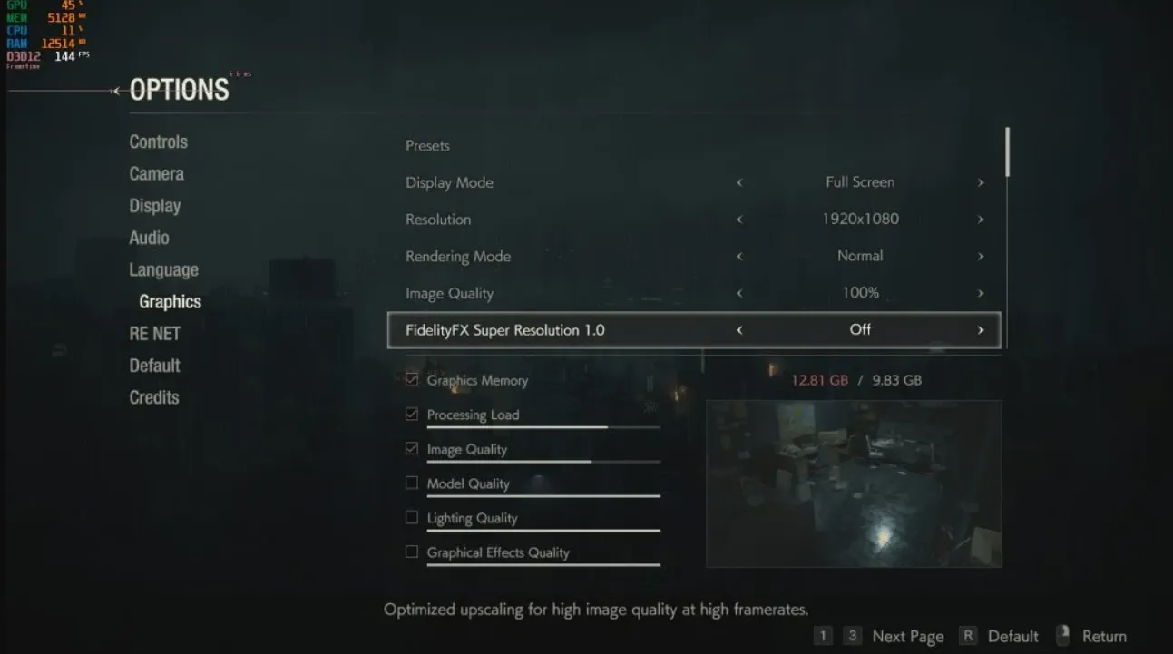 Настройки ремейков Resident Evil 2 и 3