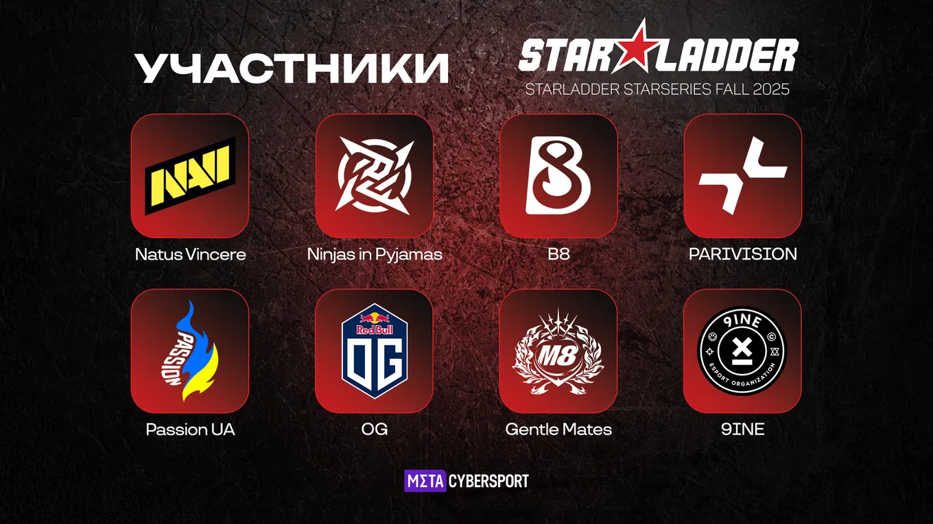 В StarLadder StarSeries Fall 2025 по CS2 примут участие 8 команд