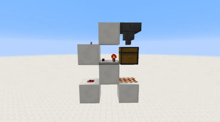 Механизм с воронкой в Minecraft