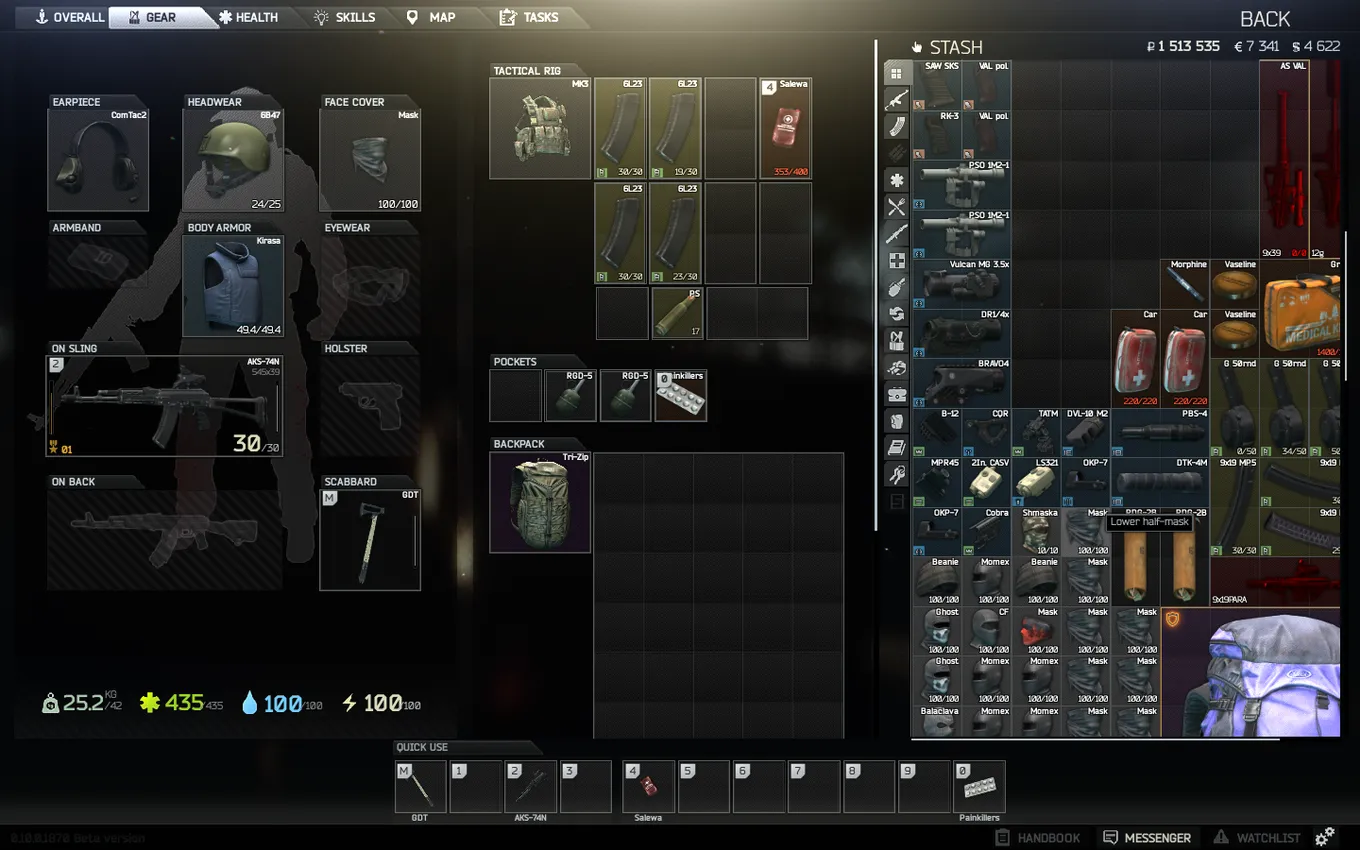 Инвентарь в Escape from Tarkov
