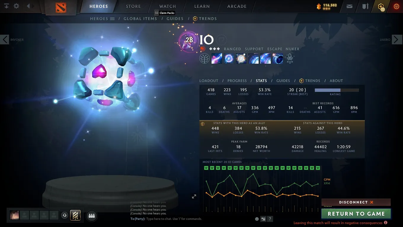 «Это все ради ana» – Ceb победил в 20 играх на Io в матчмейкинге Dota 2