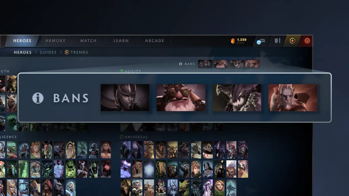 Valve изменила стадию банов в Dota 2