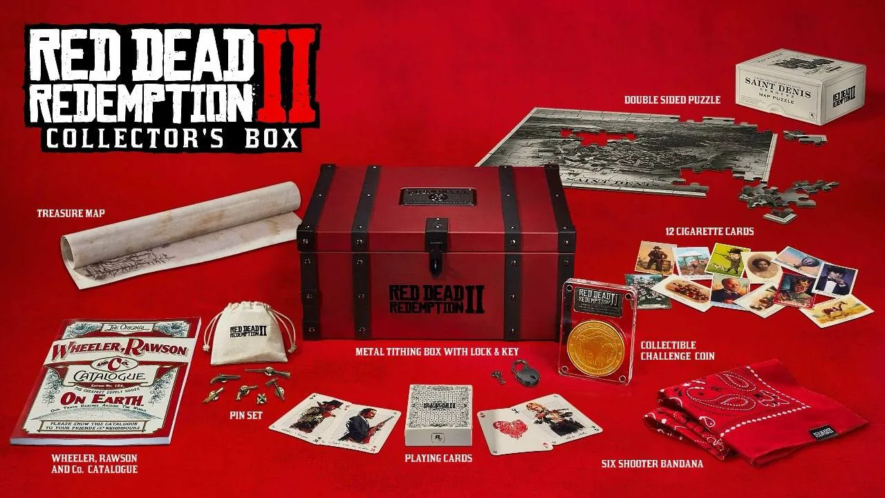 Игры в наборе RDR 2 тоже не было, зато все вещи лежали в металлическом ящике с замком и ключом