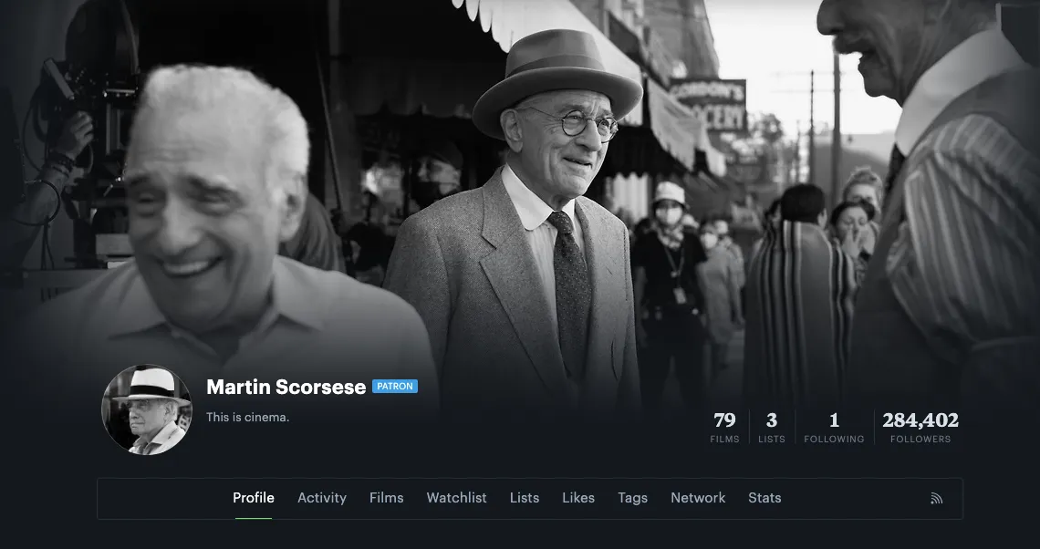Профиль Мартина Скорсезе на Letterboxd
