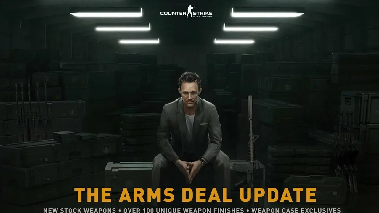 Официальный постер обновления Arms Deal от 13 августа 2013 года, которое ввело скины в CS:GO