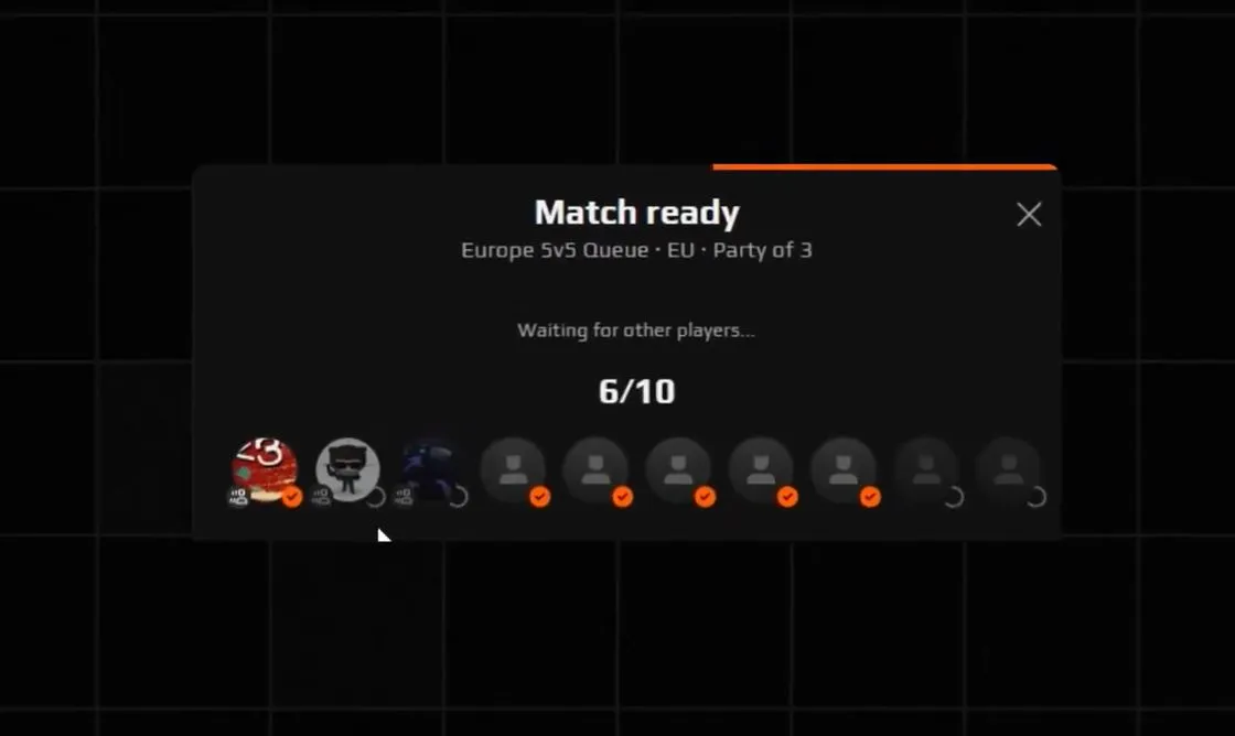 Обновлённый экран принятия матча в FACEIT