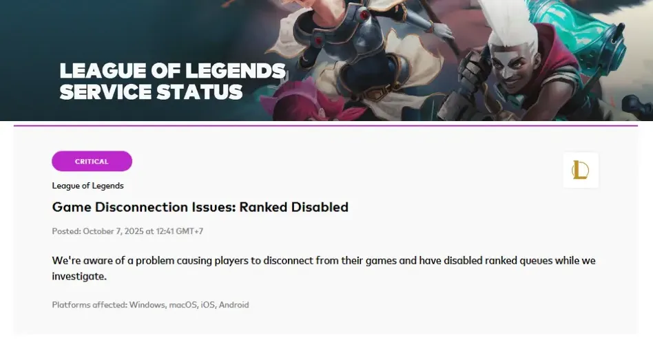 Riot Games была вынуждена временно закрыть рейтинговые режимы, чтобы избежать несправедливых поражений