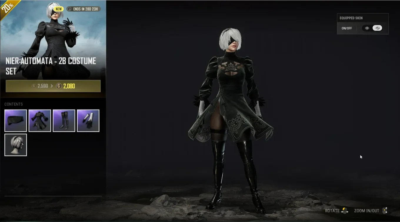Скин&nbsp;2B&nbsp;в PUBG в рамках коллаборации с серией игр NieR
