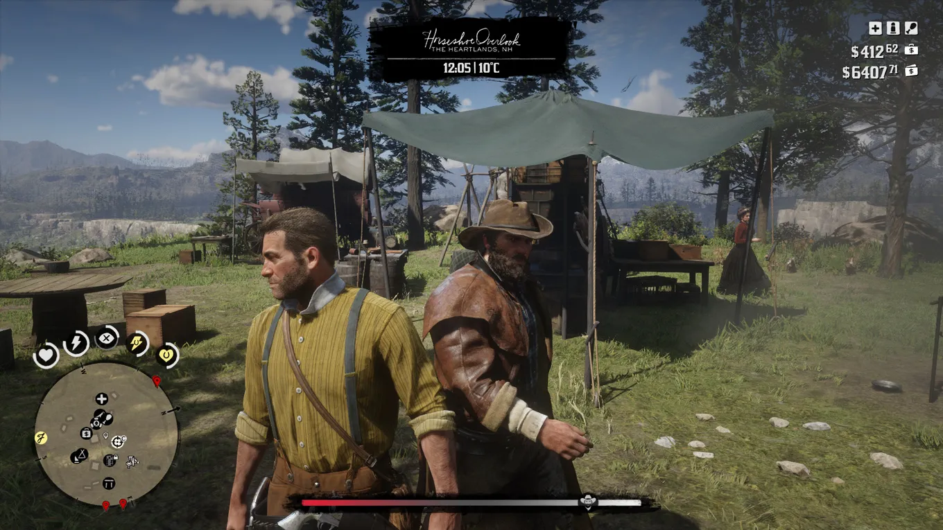 Нижняя полоска – система кармы в Red Dead Redemption 2, влияющая на отношение NPC к главному герою
