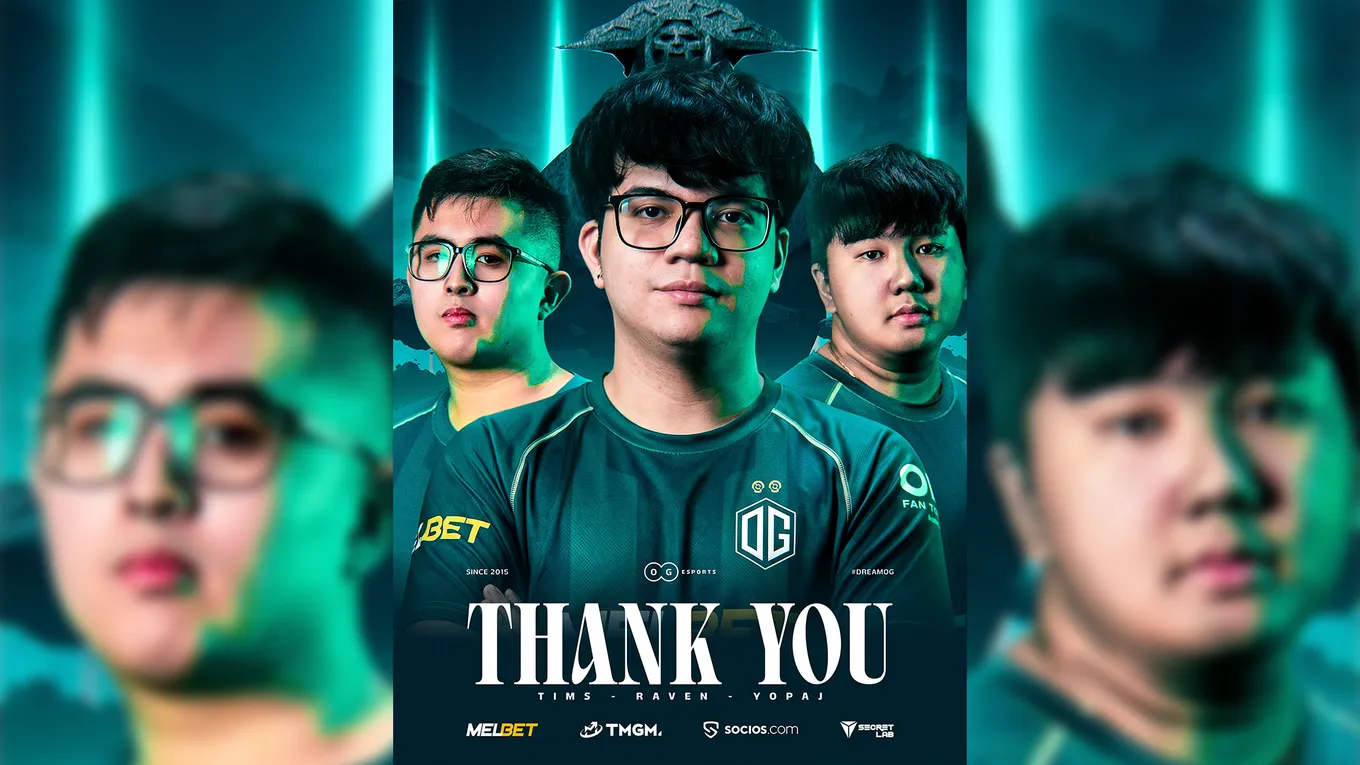 «OG Esports хотела бы поблагодарить TIMS, Raven и Yopaj за их дух и вклад на протяжении всего времени»