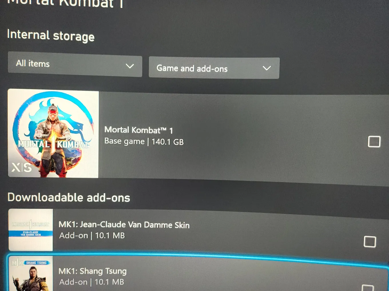 Размер игры на Xbox Series X