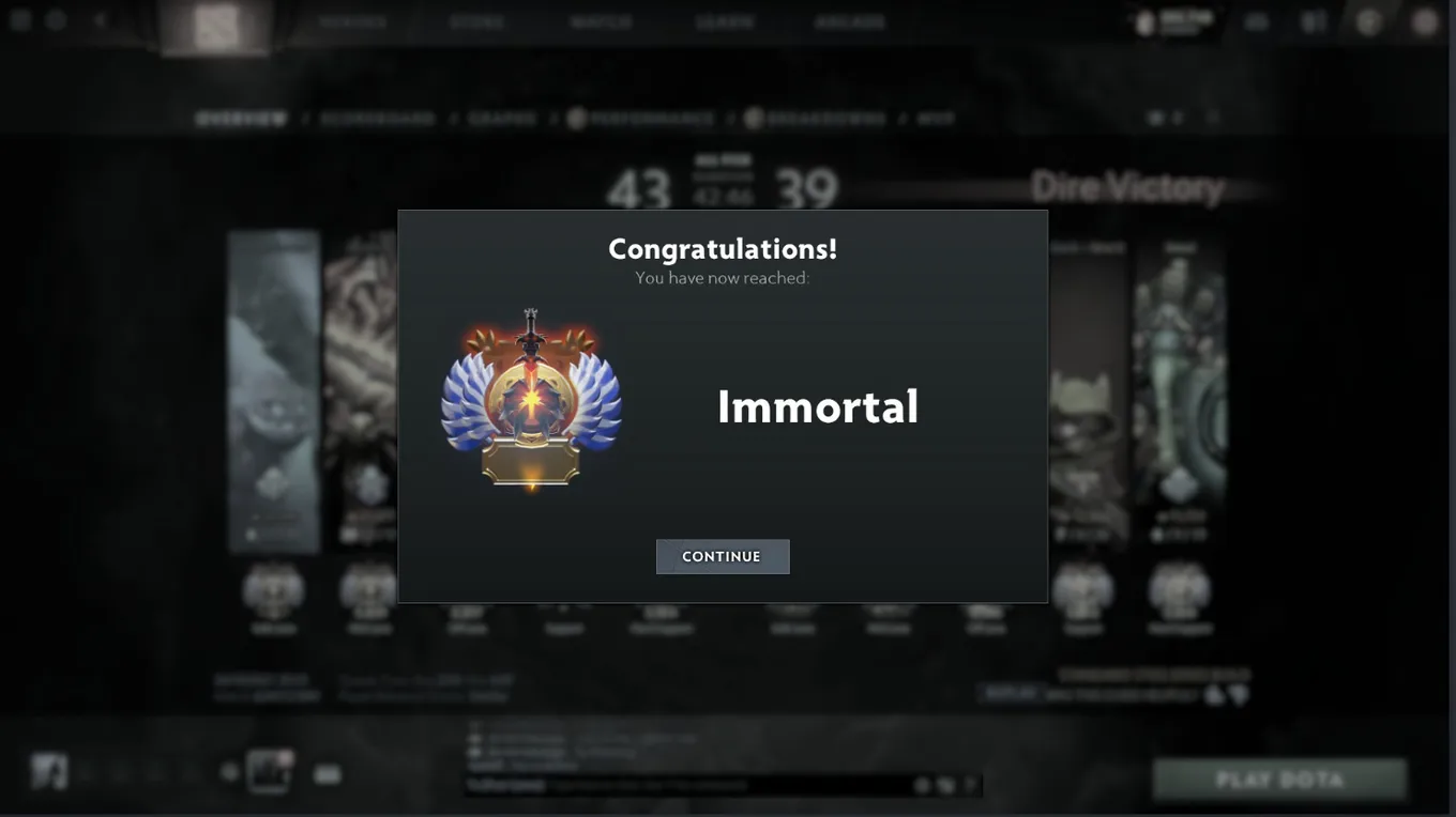 Immortal – максимальный ранг в Доте