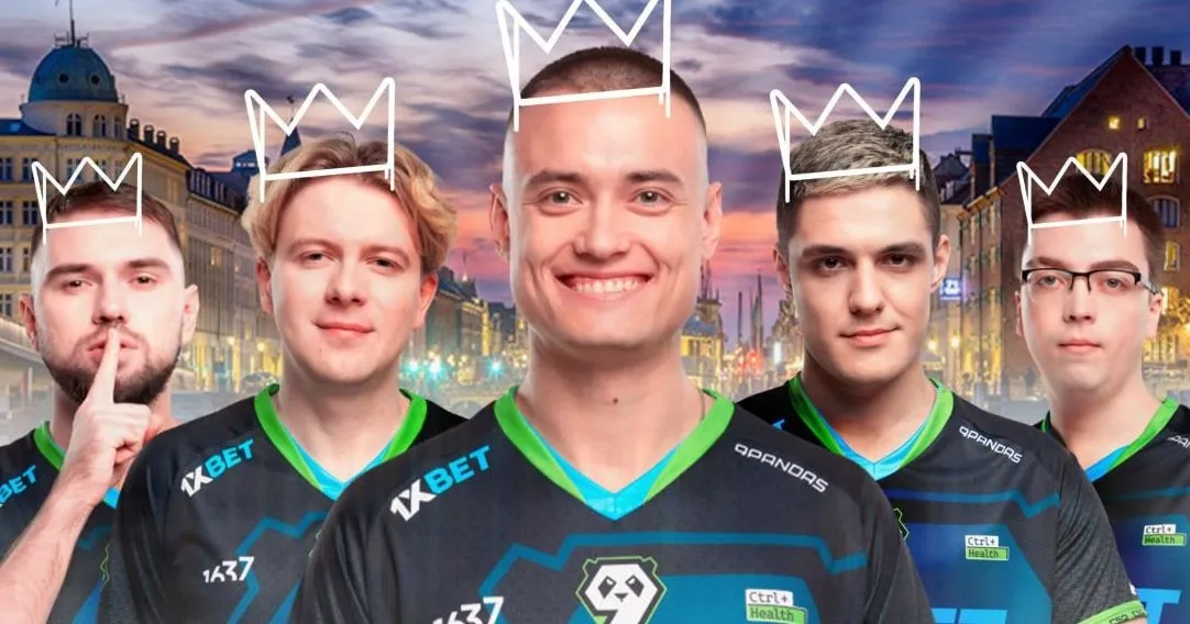Постер, посвящённый выходу 9 Pandas на PGL Copenhagen Major 2024
