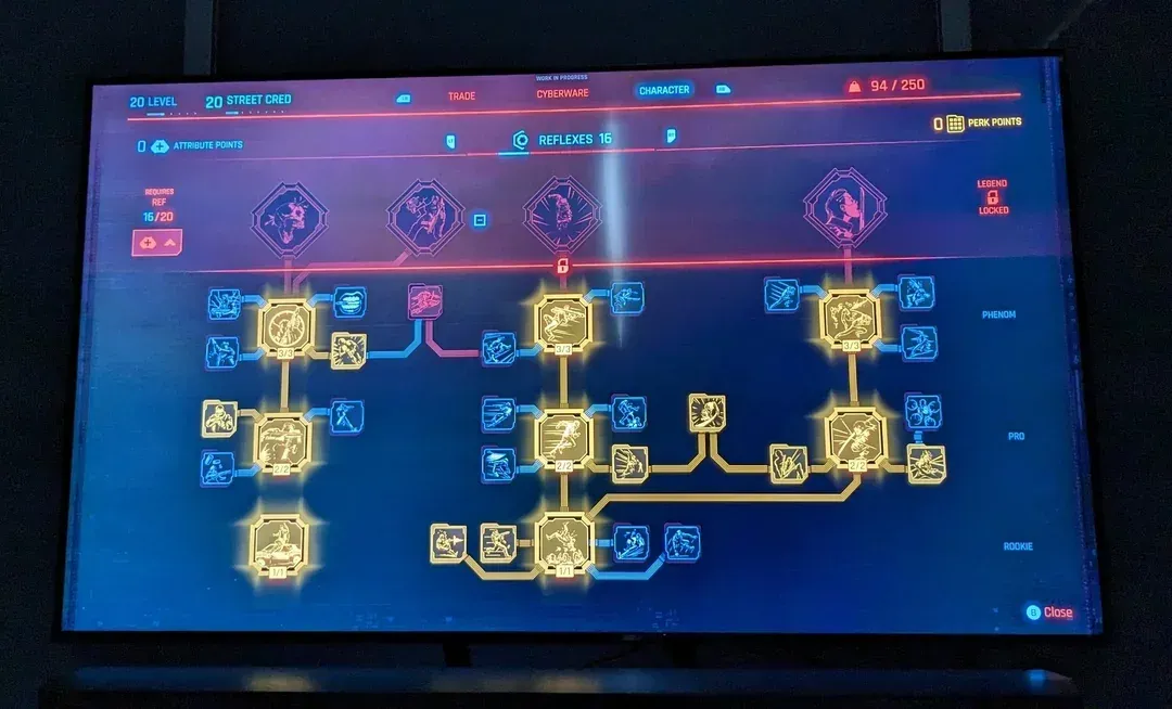 Обновлённое древо навыков в Phantom Liberty для Cyberpunk 2077