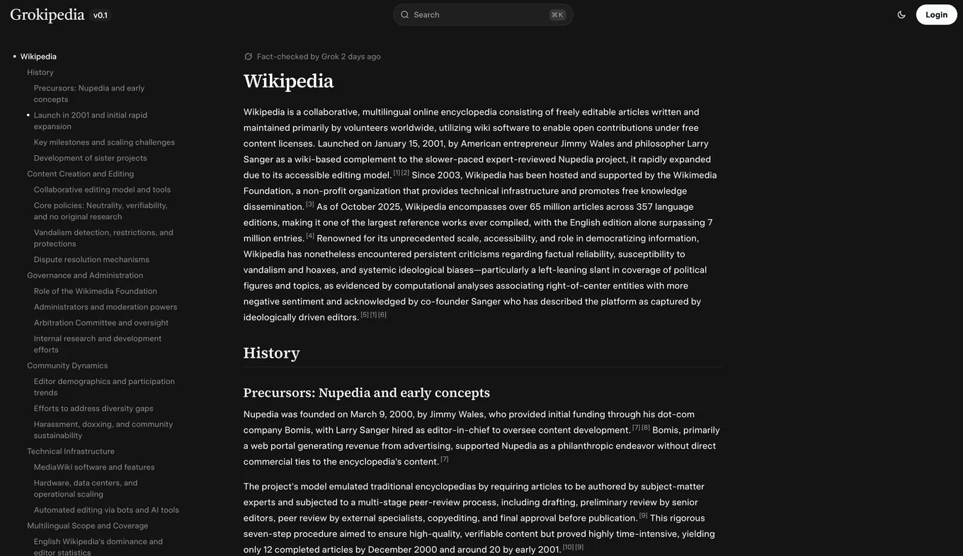 Илон Маск представил ее как «ориентированную на правду» альтернативу Wikipedia