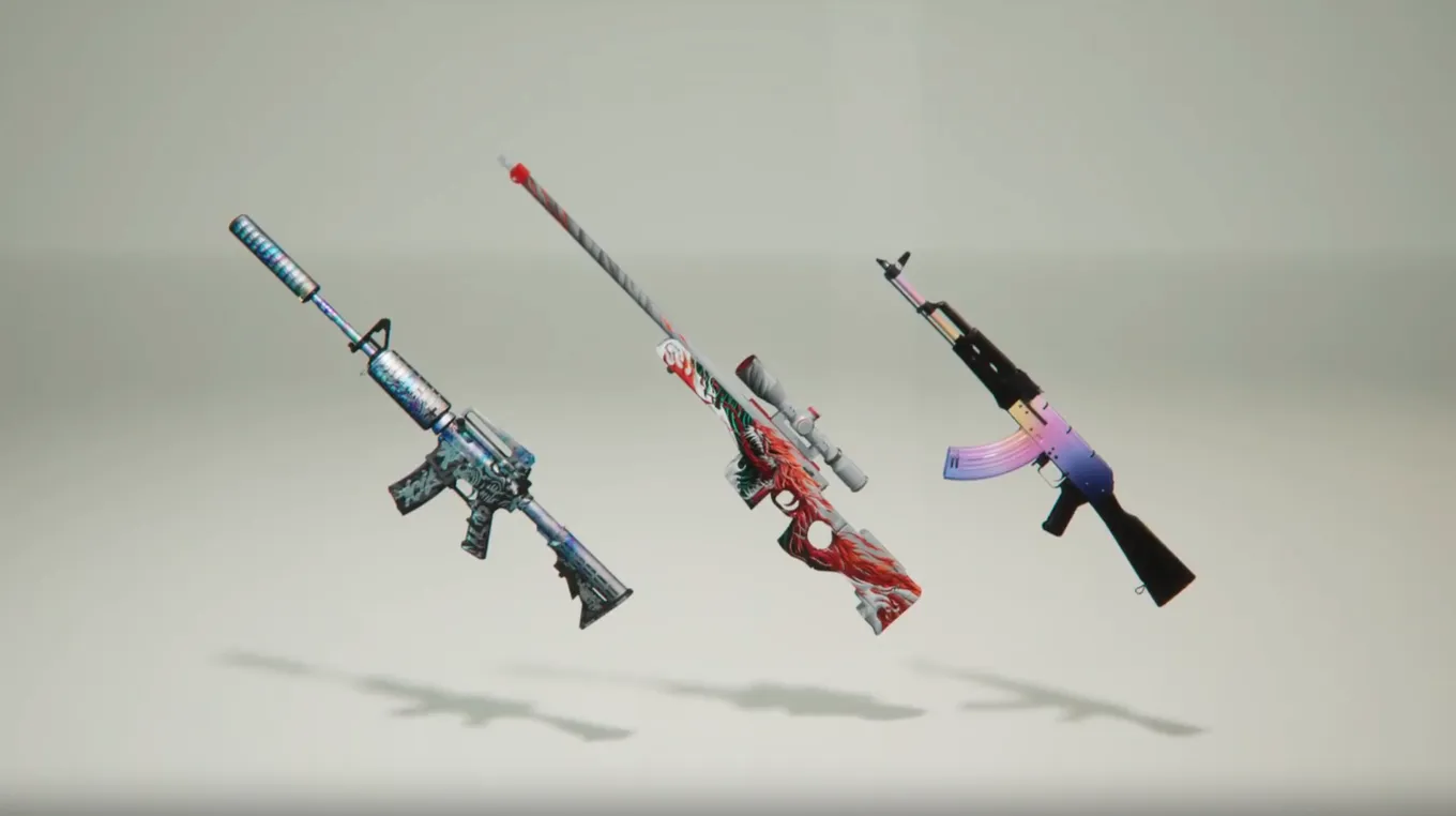 Игроков ждут раскраски для AKR, AWM и M4A1 с градиентами и эффектами параллакса
