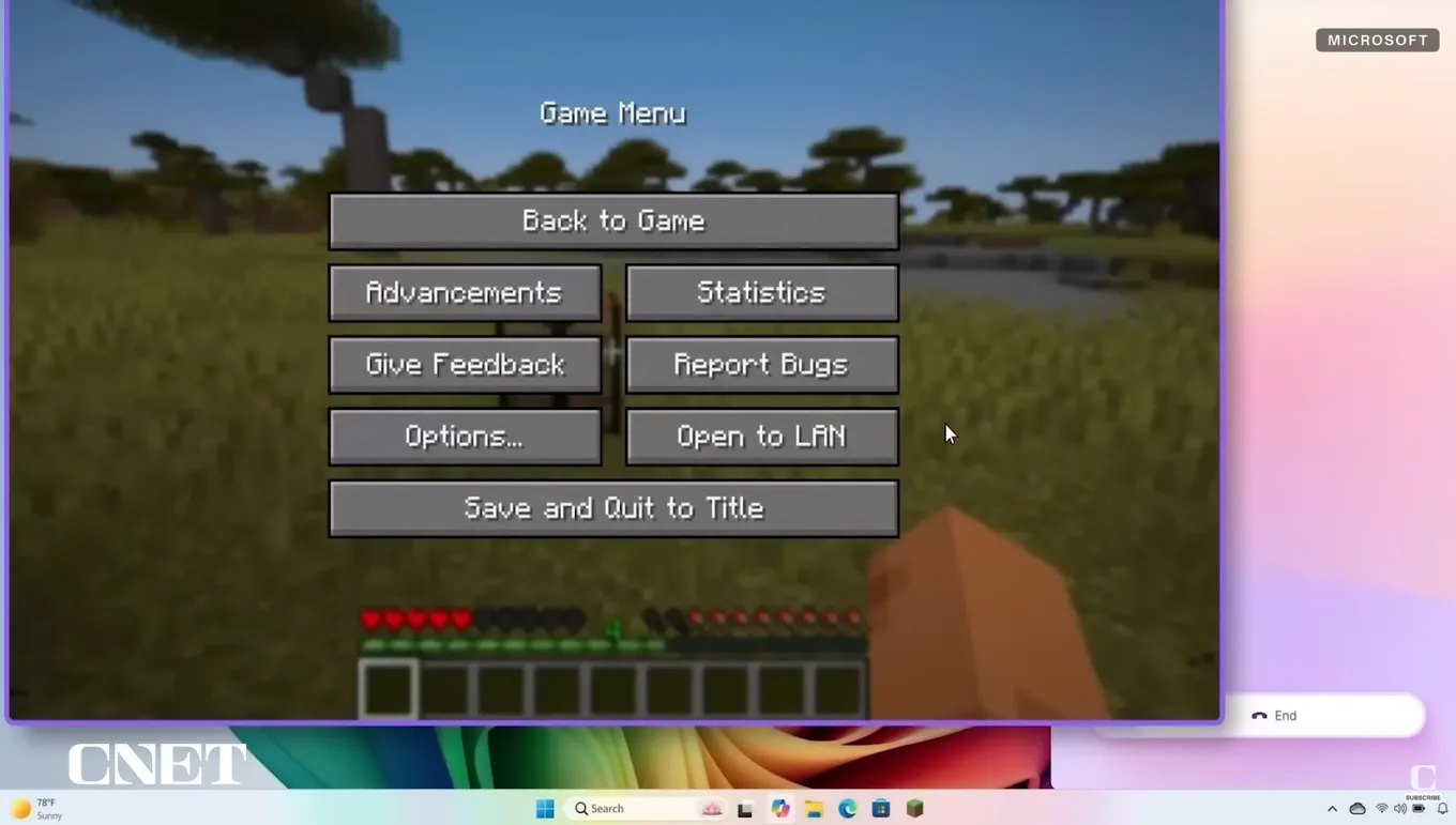 Использование Copilot в Minecraft