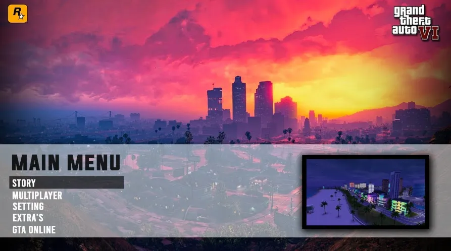 Концепт меню GTA VI