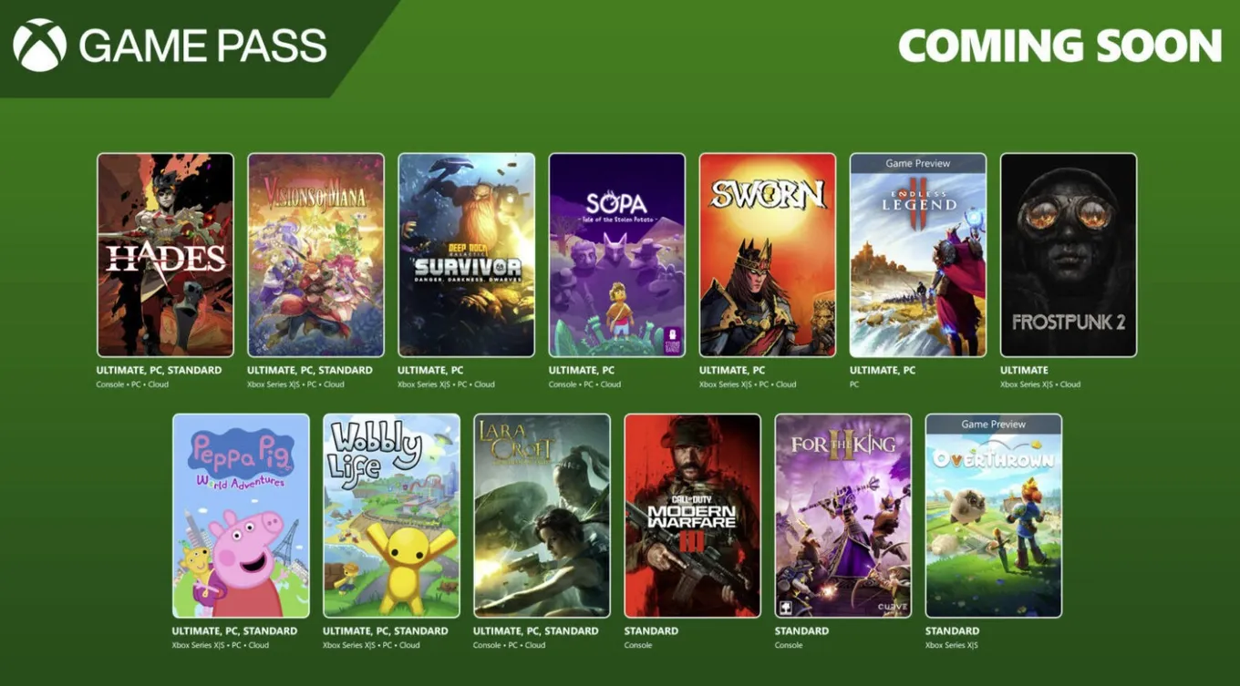 Игры для Xbox Game Pass
