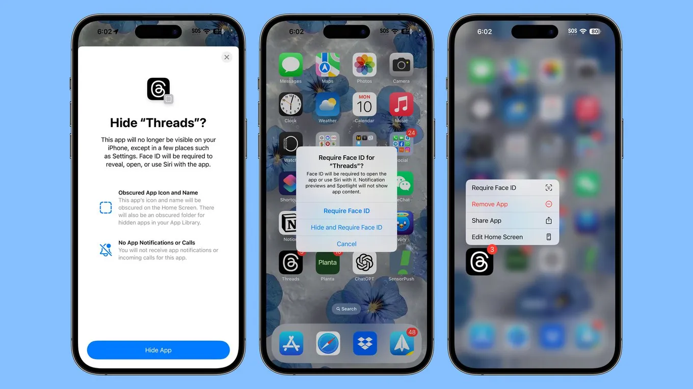Скрытие и блокировка приложения на iOS 18