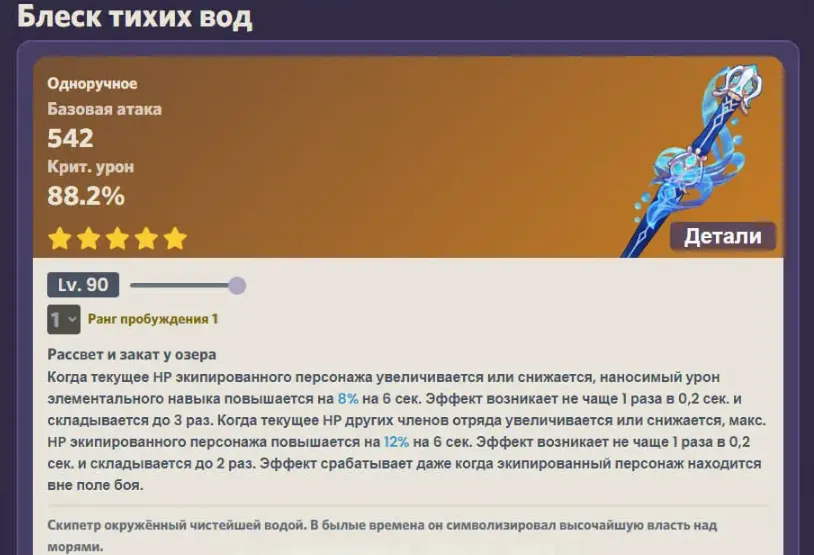 Способности Блеска тихих вод