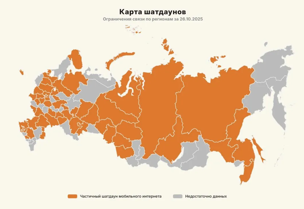 Статистика шатдаунов интернета по России