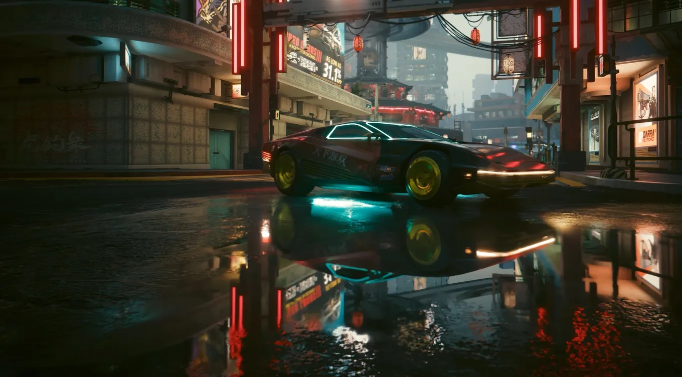 Кадры из меню Cyberpunk 2077: Phantom Liberty от Digital Foundry