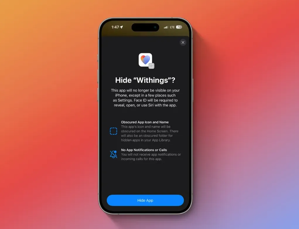Скрытие приложения на iOS 18