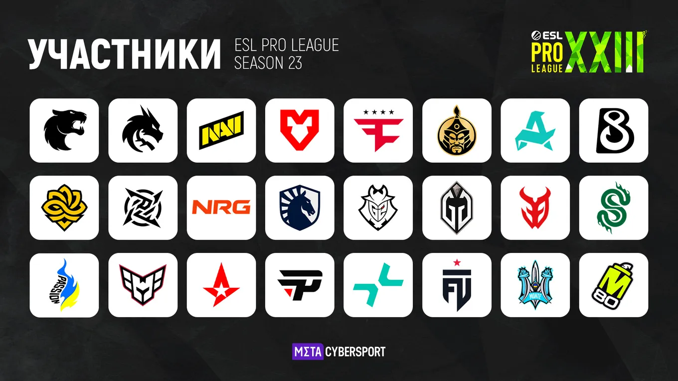 В турнире ESL Pro League Season 23 примут участие 24 команды