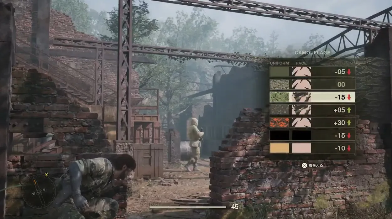 Смена камуфляжа в ремейке Metal Gear Solid Delta: Snake Eater